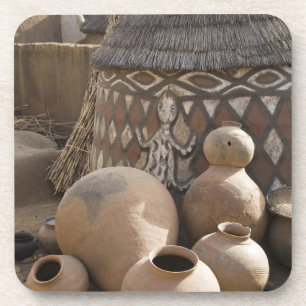 Africa, West Africa, Ghana, Sirigu. Handcrafted Coaster