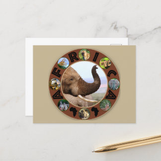 Africa Wildlife Circle Elephant Scents Postcard