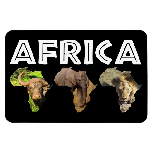 Africa Wildlife Continent Trio Magnet (Horizontal)