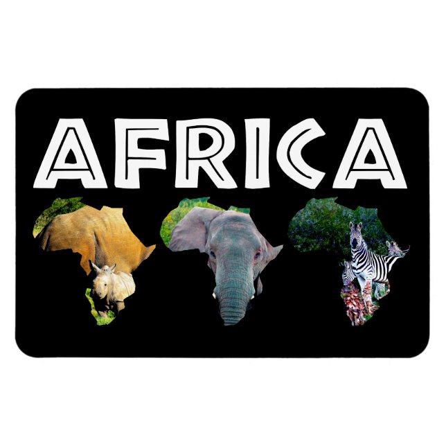 Africa Wildlife Continent Trio Magnet (Horizontal)