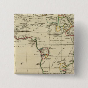 Africa with boundaries outlined 15 cm square badge