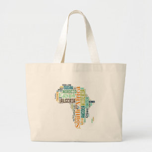 Africa Word Art Large Tote Bag