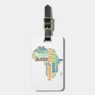 Africa Word Art Luggage Tag