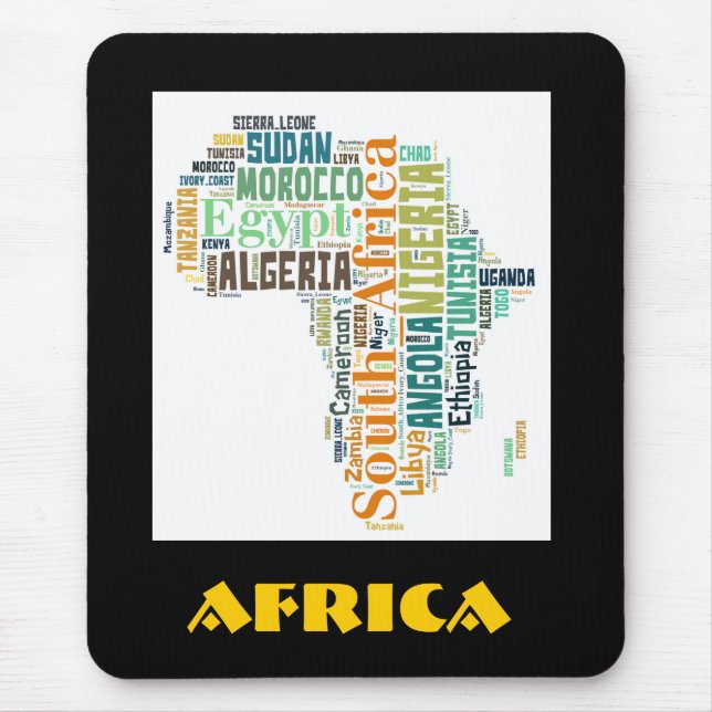Africa Word; Art Mouse Mat (Front)