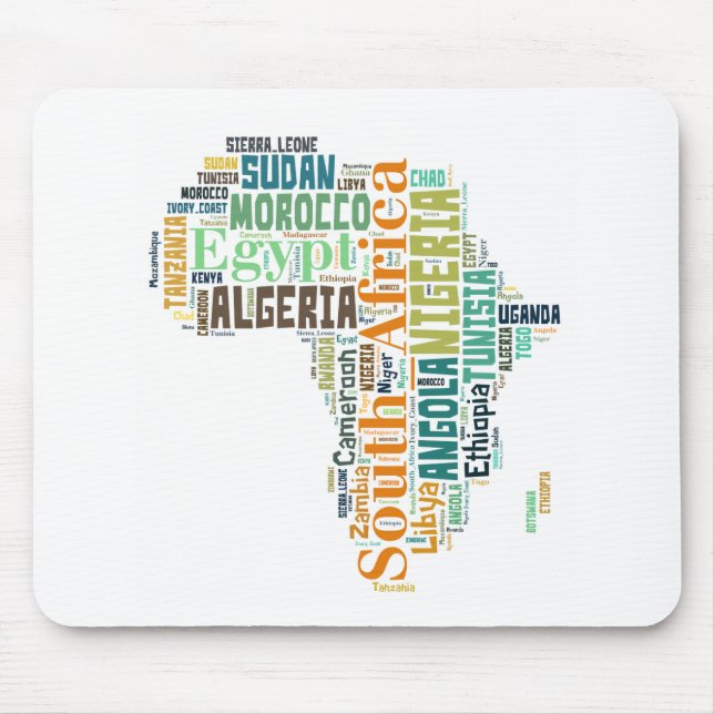Africa Word Art Mouse Mat (Front)
