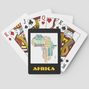Africa Word Art Playing Cards
