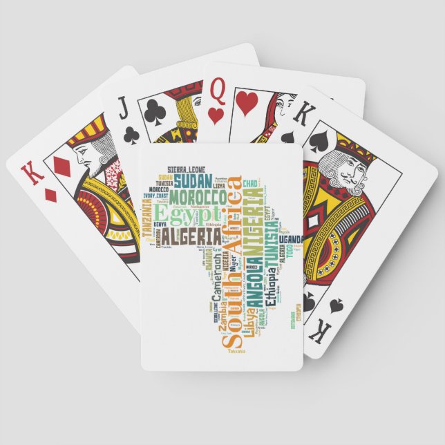 Africa Word Art Playing Cards (Back)