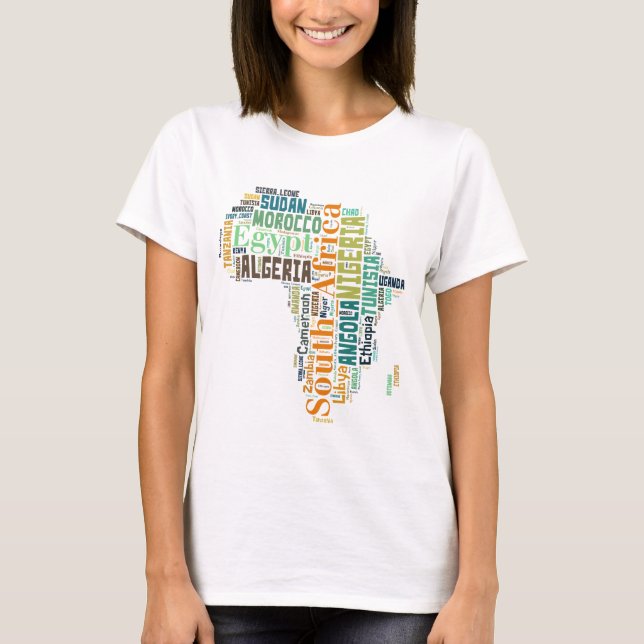 Africa Word Art T-Shirt (Front)