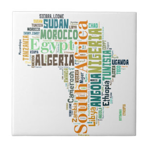 Africa Word Art Tile