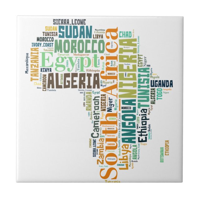Africa Word Art Tile (Front)