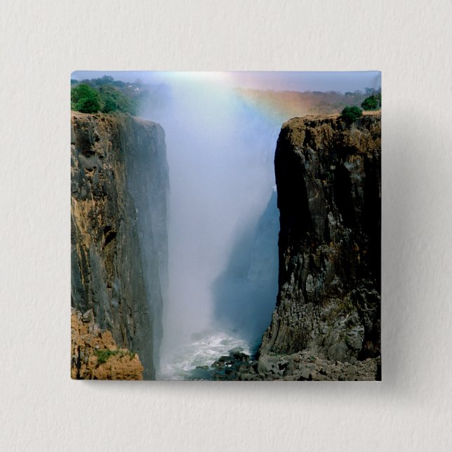 Africa, Zambia, Victoria Falls National Park. 15 Cm Square Badge (Front)
