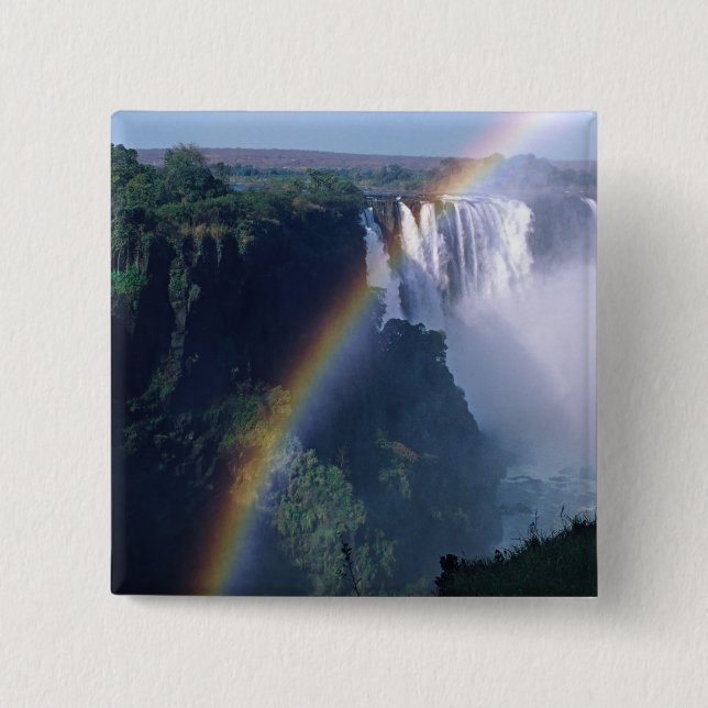 Africa, Zimbabwe. Victoria Falls 15 Cm Square Badge (Front)