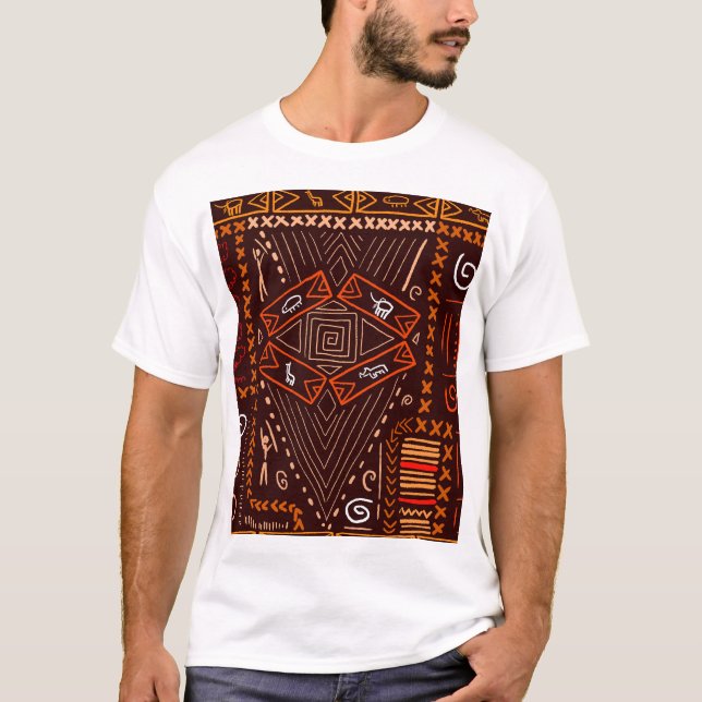 African Aboriginal Art Seamless Pattern T-Shirt (Front)