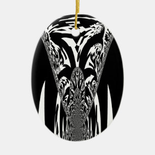 African Abstract Art Print Ceramic Tree Decoration