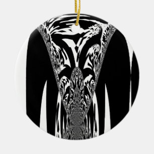 African Abstract Art Print Ceramic Tree Decoration
