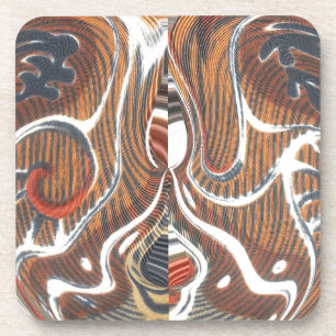 African Abstract Art Print Coaster