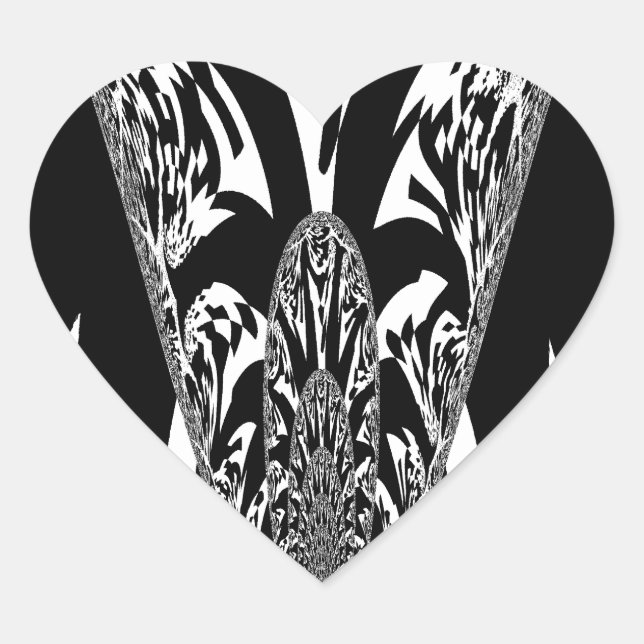 African Abstract Art Print Heart Sticker (Front)