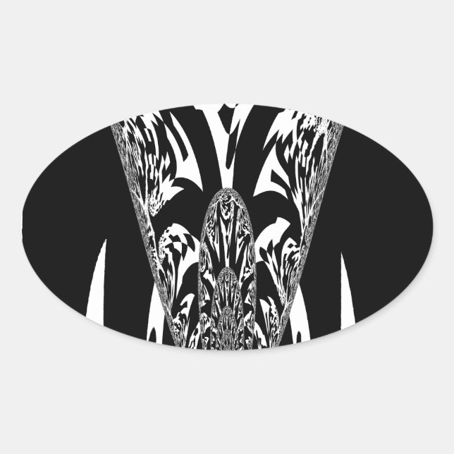 African Abstract Art Print Oval Sticker (Front)