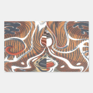 African Abstract Art Print Rectangular Sticker