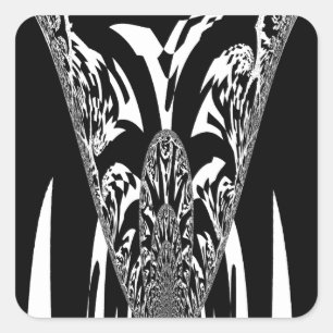 African Abstract Art Print Square Sticker