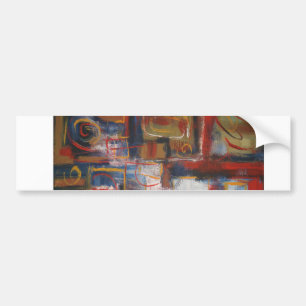 African Abstract Art - Squares & Circles Bumper Sticker