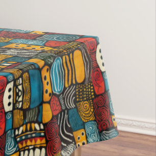 African Abstract Block Tablecloth