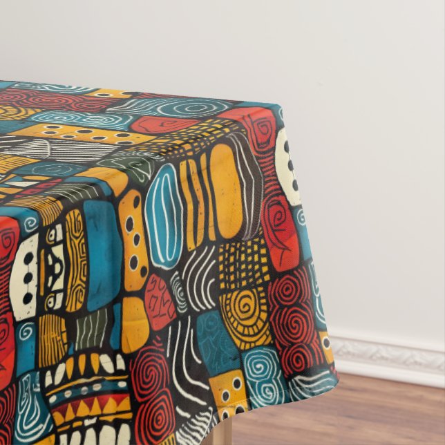 African Abstract Block Tablecloth (In Situ)