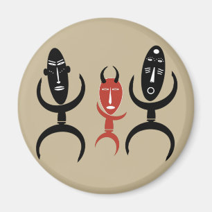 african abstract dancing figures magnet
