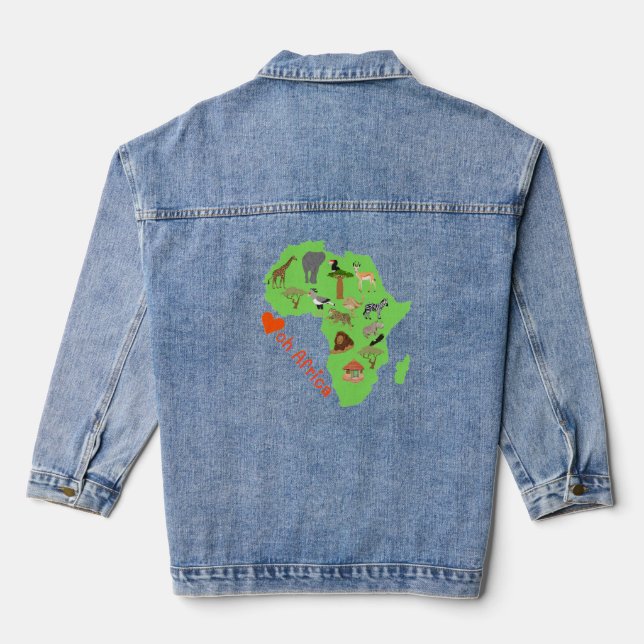 African abstract denim jacket (Back)