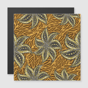 African Abstract Floral Batik Style