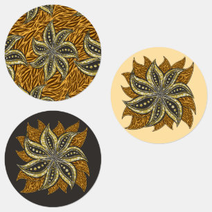 African Abstract Floral Batik Style