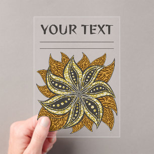 African Abstract Floral Batik Style Acrylic Invitations