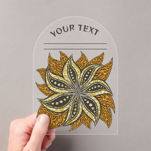 African Abstract Floral Batik Style Acrylic Invitations