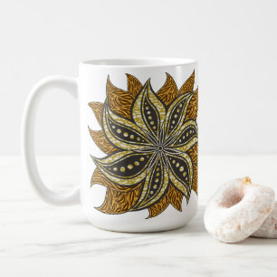 African Abstract Floral Batik Style Coffee Mug