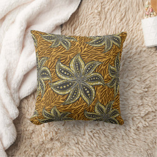 African Abstract Floral Batik Style Cushion