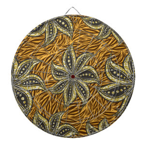 African Abstract Floral Batik Style Dartboard