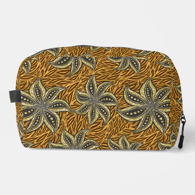 African Abstract Floral Batik Style Dopp Kit (Front)