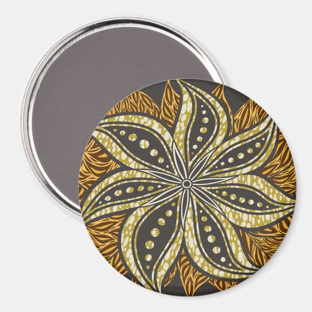 African Abstract Floral Batik Style Magnet (Front/Back)