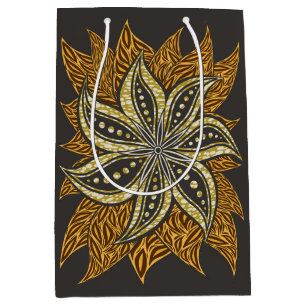 African Abstract Floral Batik Style Medium Gift Bag