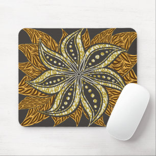 African Abstract Floral Batik Style Mouse Mat