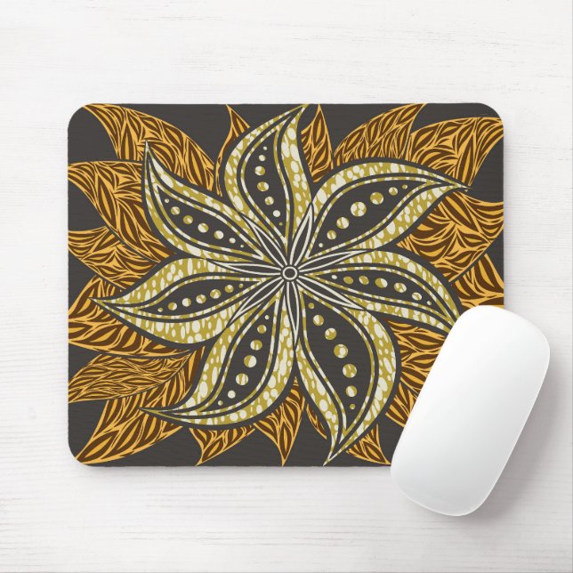 African Abstract Floral Batik Style Mouse Mat (With Mouse)