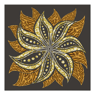 African Abstract Floral Batik Style Photo Print