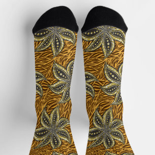 African Abstract Floral Batik Style Socks