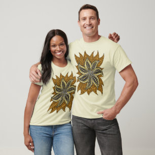 African Abstract Floral Batik Style T-Shirt