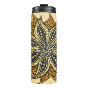 African Abstract Floral Batik Style Thermal Tumbler