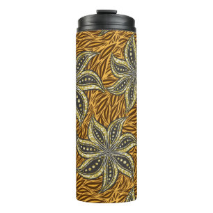 African Abstract Floral Batik Style Thermal Tumbler