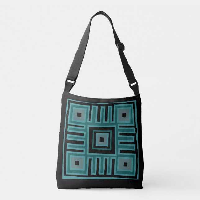 African abstract modern pattern crossbody bag (Front)