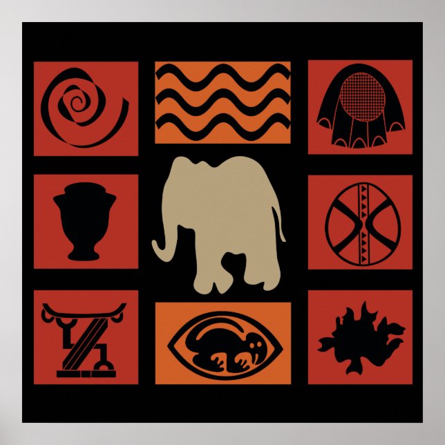african abstract modern pattern poster (Front)