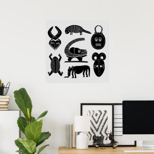 african abstract modern pattern poster