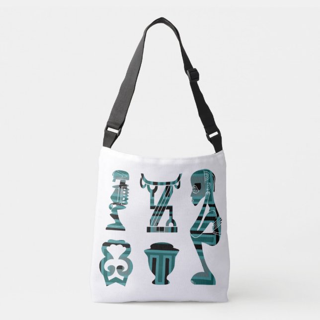 african abstract modern portrait afro art crossbody bag (Front)